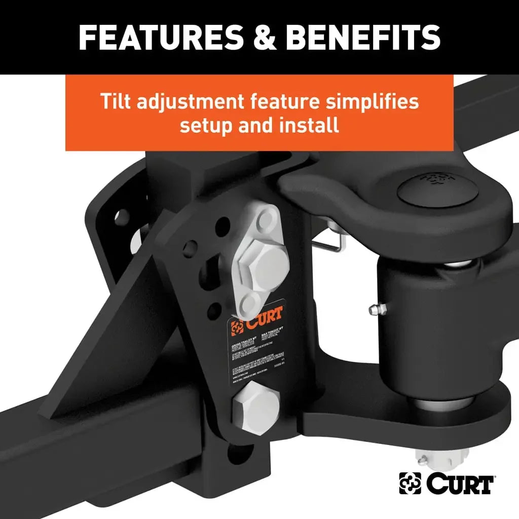 CURT 17500 TruTrack 4P Weight Distribution Hitch with 4x Sway Control, 8-10K - View 9