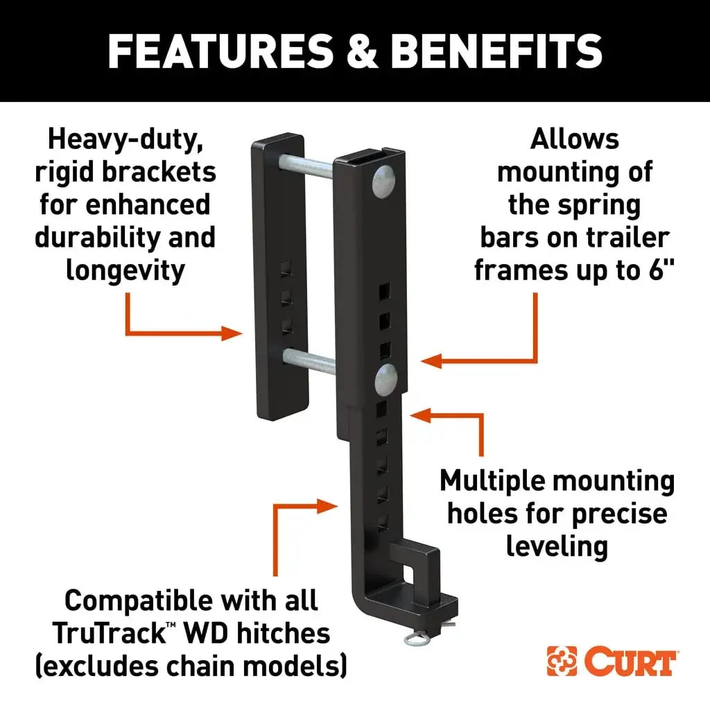 CURT 17517 TruTrack™ Heavy-Duty 6" Adjustable Support Brackets (2-Pack) - View 2