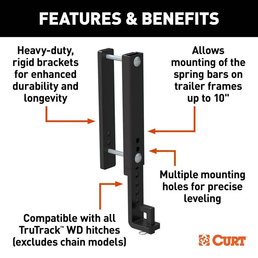 CURT 17519 TruTrack™ Heavy-Duty 10" Adjustable Support Brackets (2-Pack) - View 2