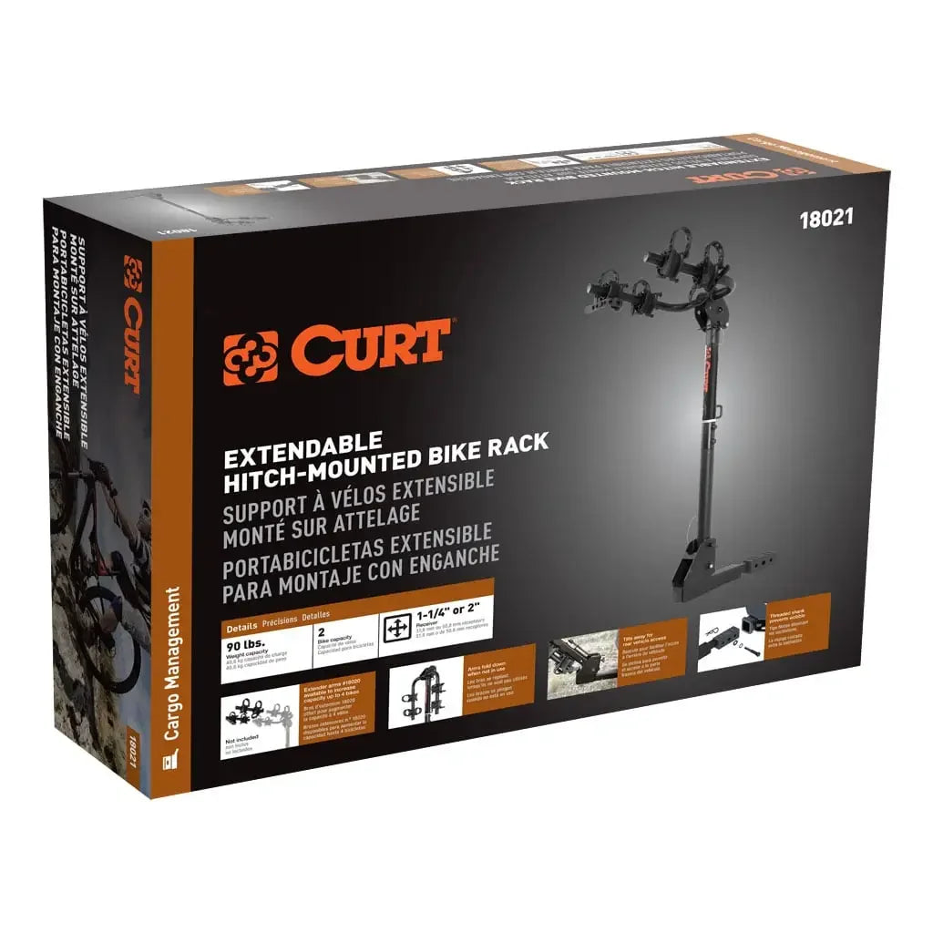 CURT 18021 Hitch-Mounted Bike Rack (2 Bikes, 1-1/4" or 2" Shank) - View 10