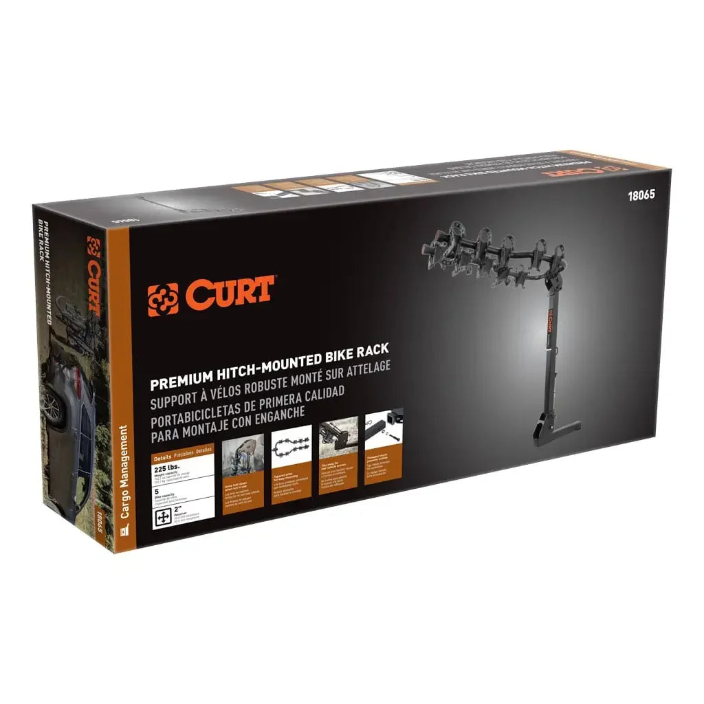 CURT 18065 Premium Hitch-Mounted Bike Rack (5 Bikes, 2" Shank) - View 12