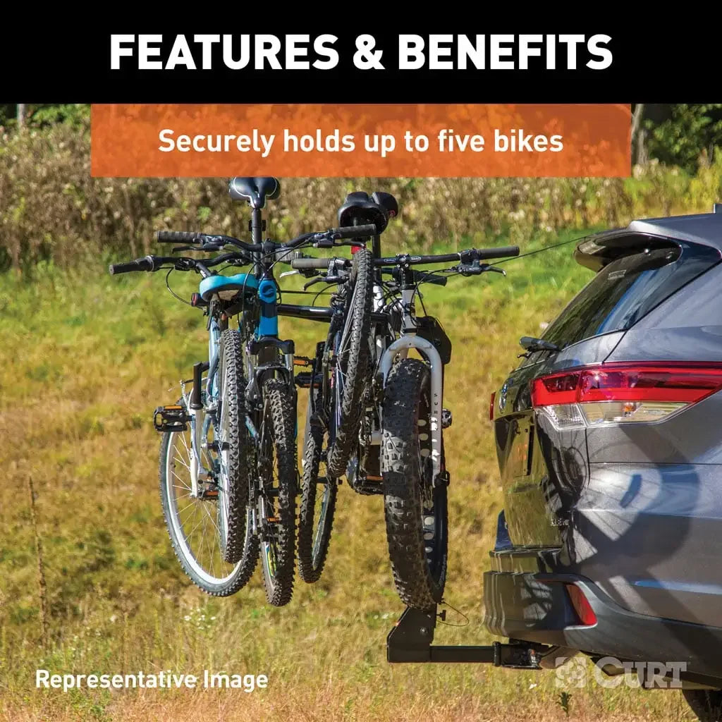 CURT 18065 Premium Hitch-Mounted Bike Rack (5 Bikes, 2" Shank) - View 5