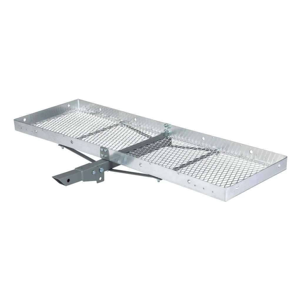 CURT 18100 60" x 20" Aluminum Tray Cargo Carrier (Folding 2" Shank, 500 lbs.) - View 1