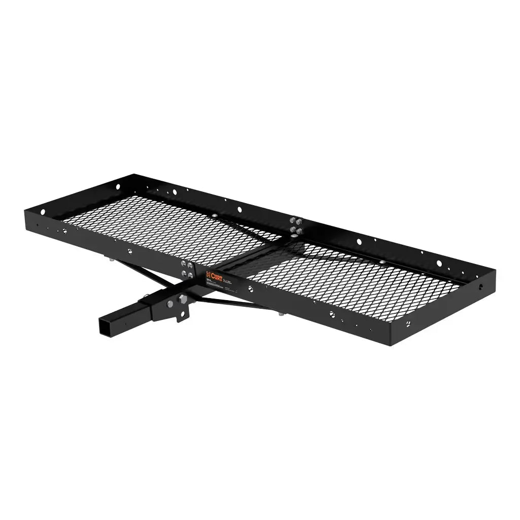 CURT 18109 60" x 20" Black Steel Tray Cargo Carrier (Folding 2" Shank, 500 lbs.) - View 1