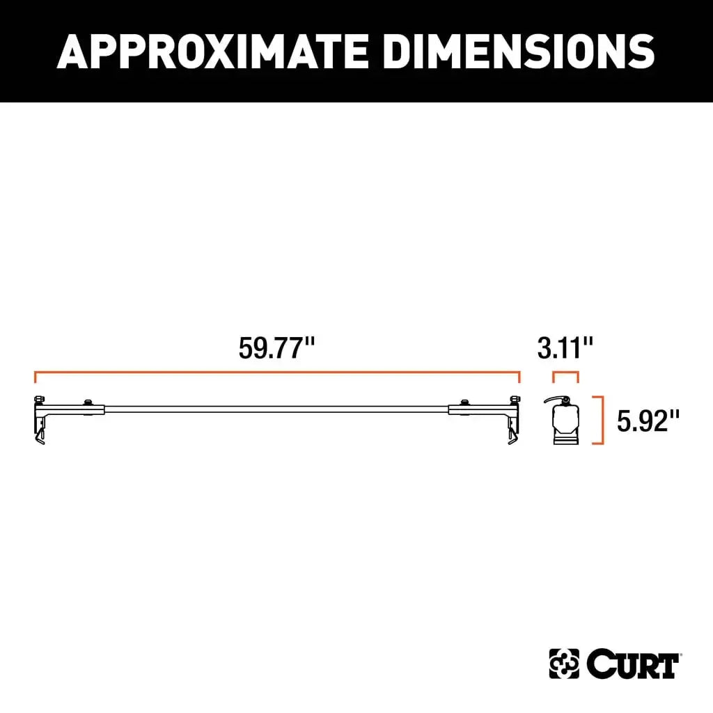 CURT 18122 Jeep Roof Rack Crossbars for Wrangler JL, Gladiator (2-Pack) - View 2