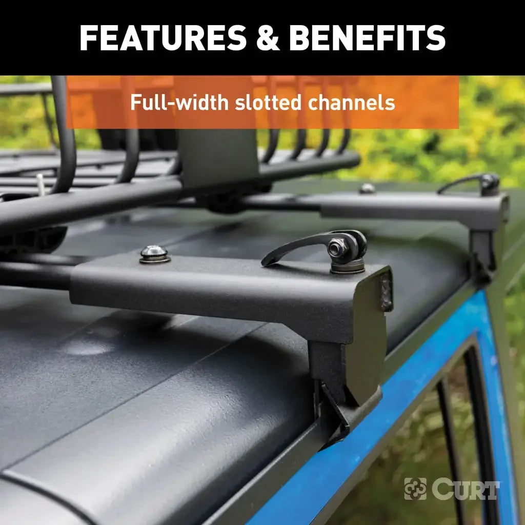 CURT 18122 Jeep Roof Rack Crossbars for Wrangler JL, Gladiator (2-Pack) - View 6