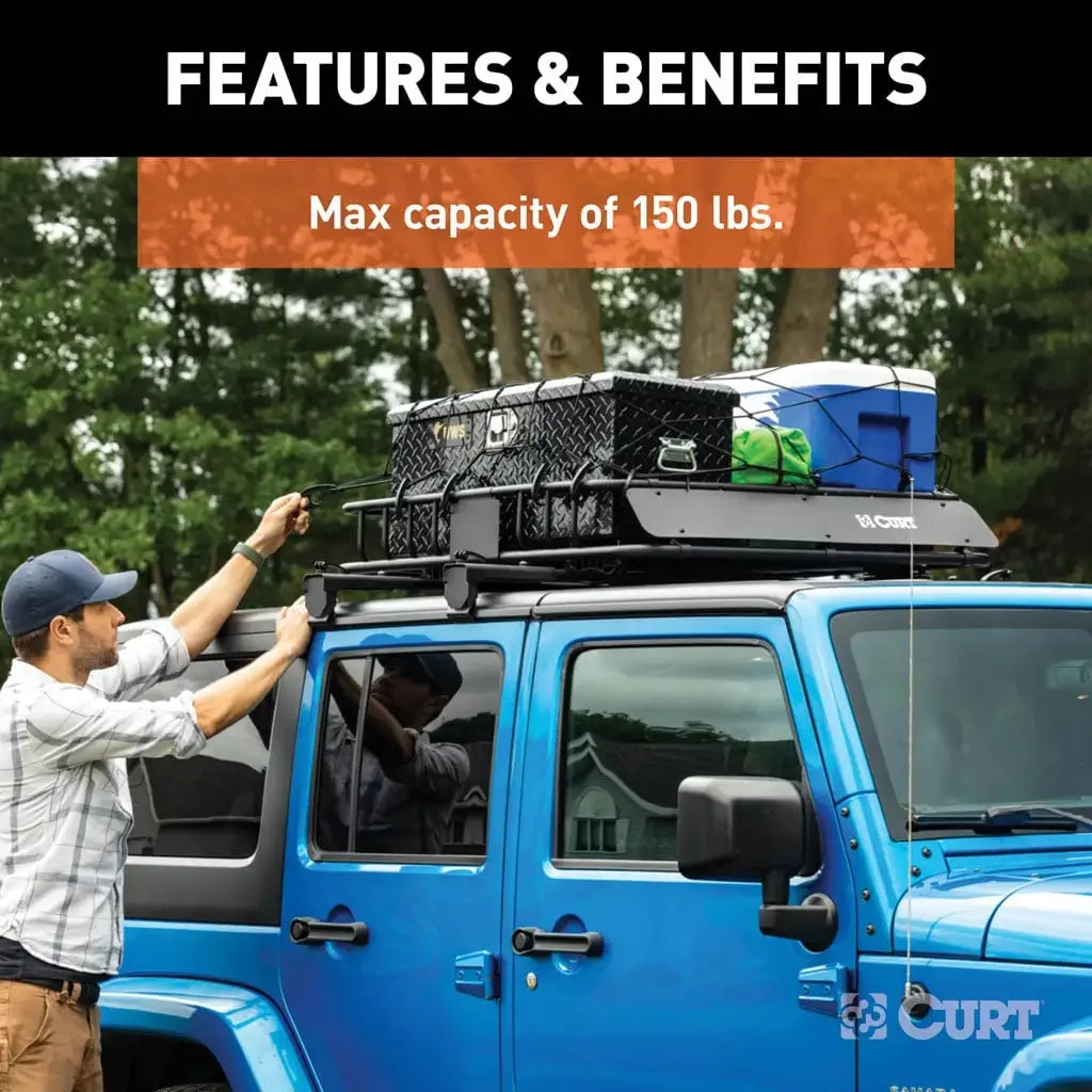 CURT 18122 Jeep Roof Rack Crossbars for Wrangler JL, Gladiator (2-Pack) - View 7