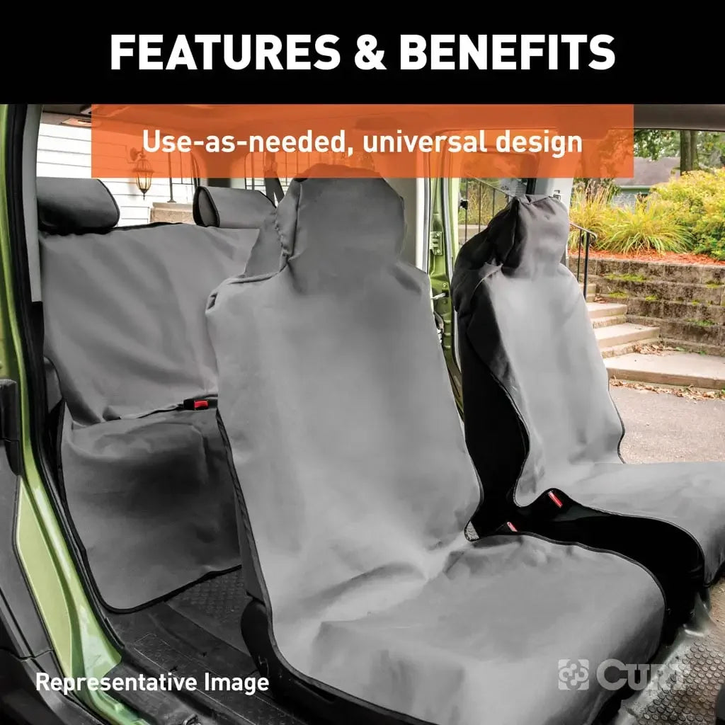 CURT 18500 Seat Defender 58" x 23" Removable Waterproof Grey Bucket Seat Cover - View 4
