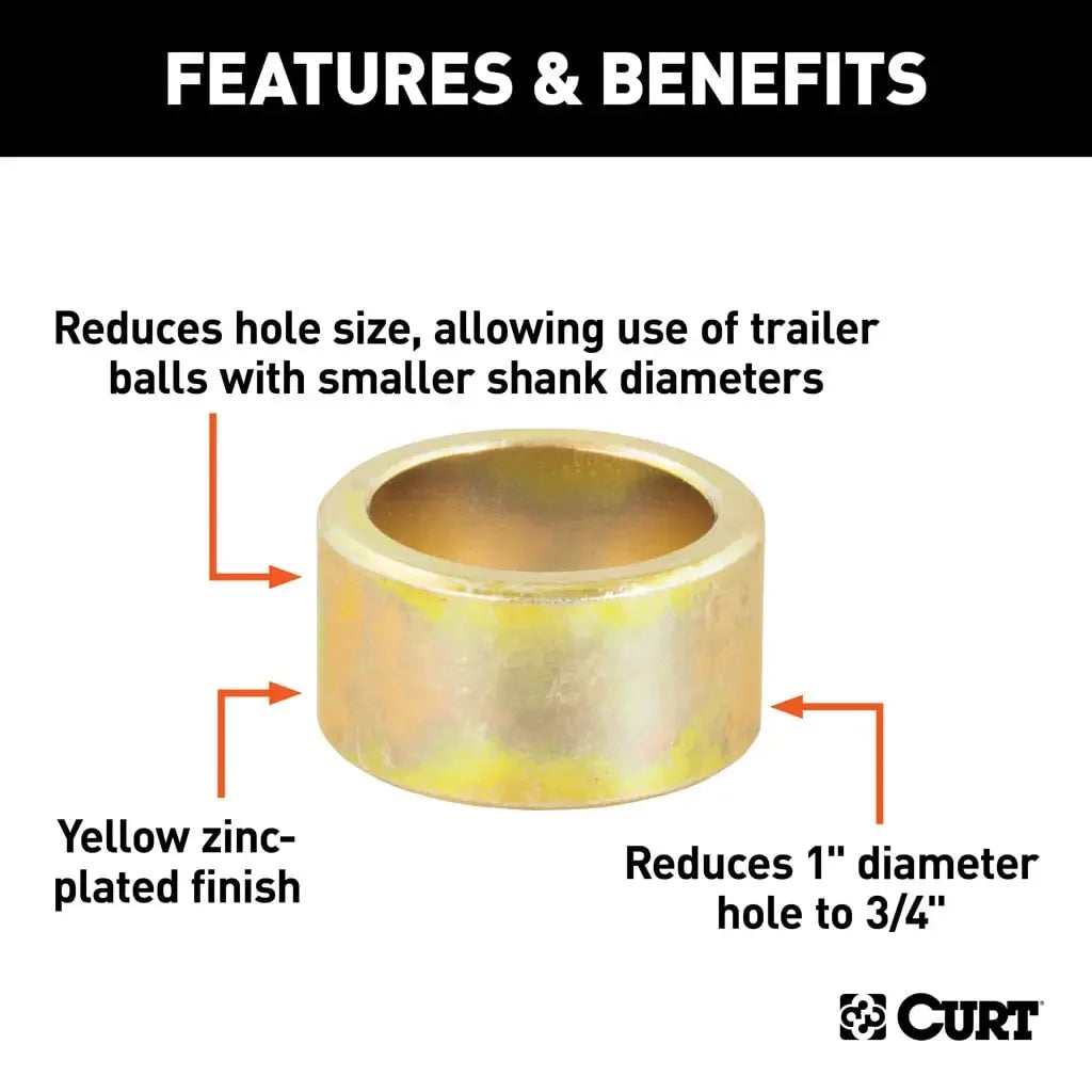 CURT 21100 Trailer Ball Reducer Bushing (From 1" to 3/4" Stem) - View 3