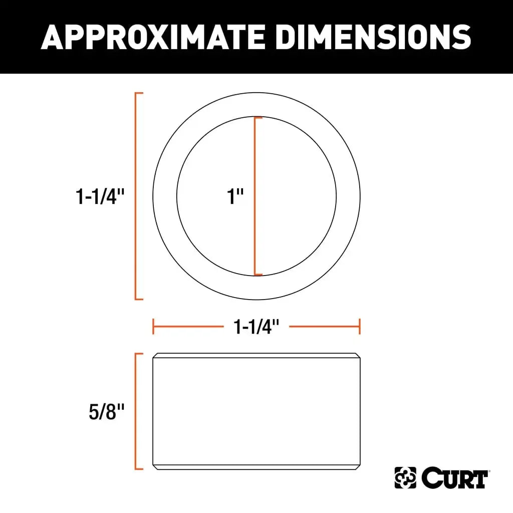 CURT 21200 Trailer Ball Reducer Bushing (From 1-1/4" to 1" Stem) - View 2