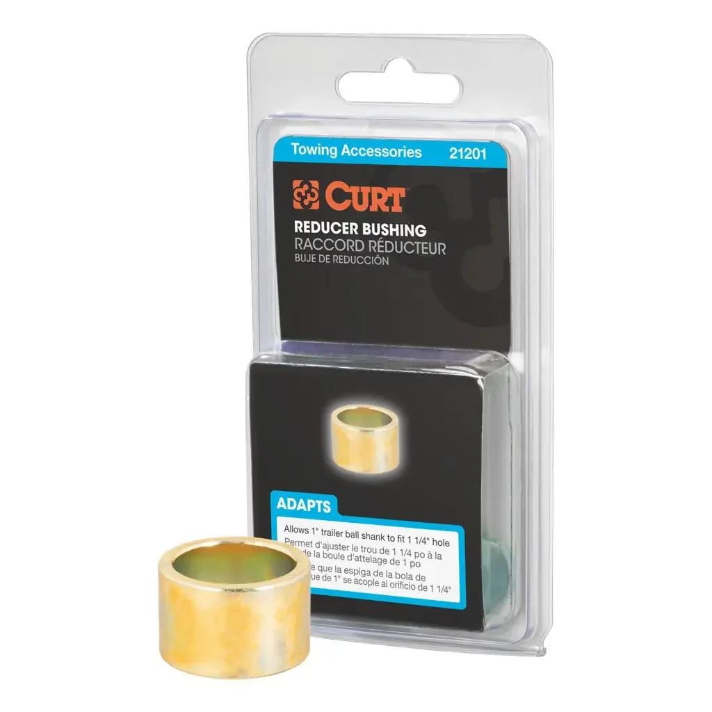 CURT 21201 Trailer Ball Reducer Bushing (From 1-1/4" to 1" Stem, Packaged) - View 1