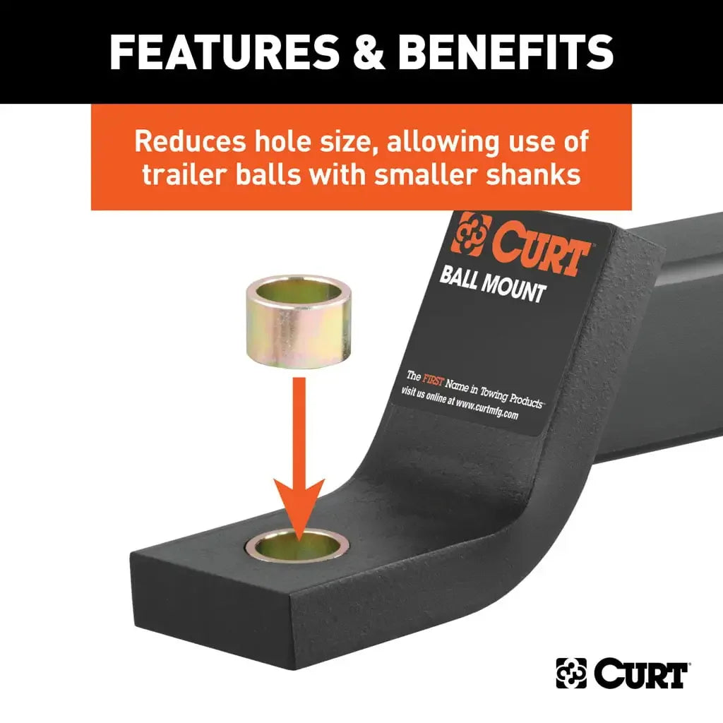 CURT 21201 Trailer Ball Reducer Bushing (From 1-1/4" to 1" Stem, Packaged) - View 4