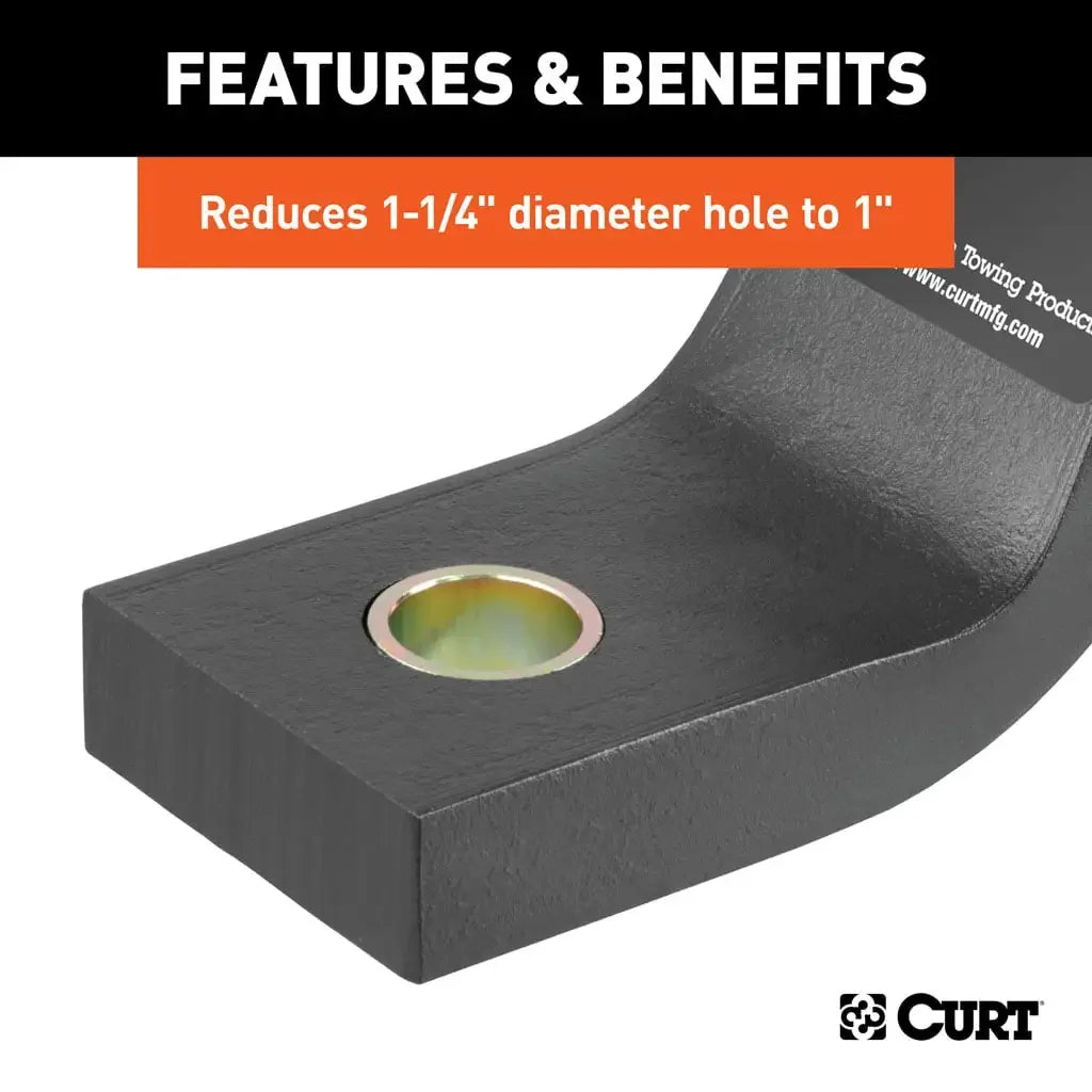 CURT 21201 Trailer Ball Reducer Bushing (From 1-1/4" to 1" Stem, Packaged) - View 5