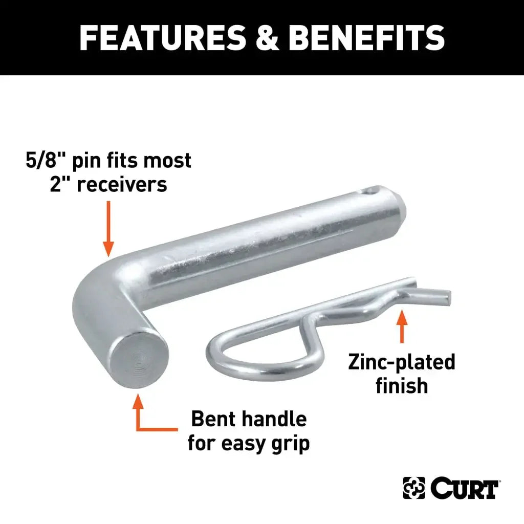 CURT 21501 5/8" Hitch Pin (2" Receiver, Zinc, Packaged) - View 4