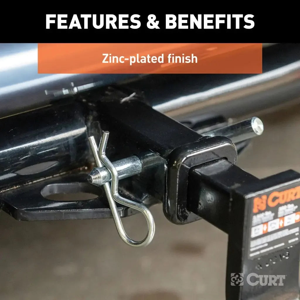 CURT 21502 1/2" Hitch Pin with 5/8" Adapter (1-1/4" or 2" Receiver, Zinc, Packaged) - View 6