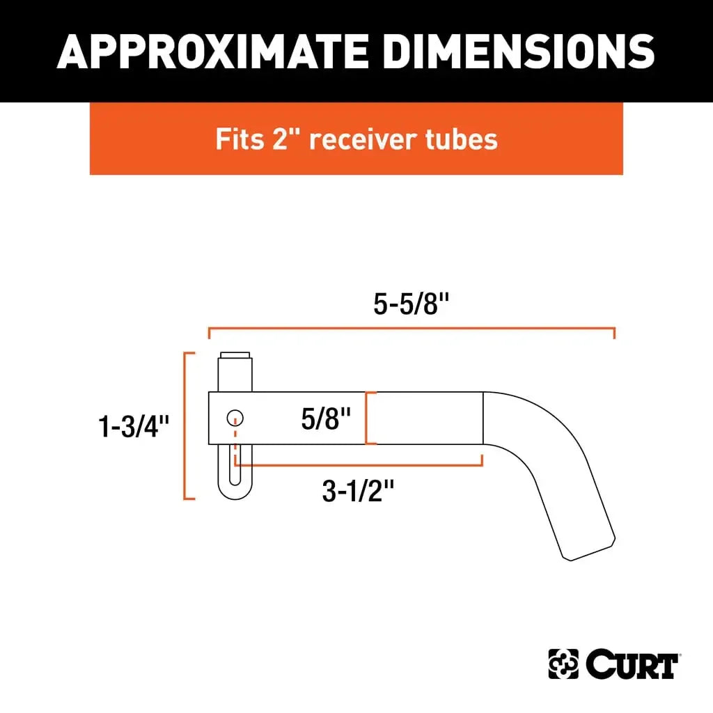 CURT 21551 5/8" Swivel Hitch Pin (2" Receiver, Chrome, Packaged) - View 2