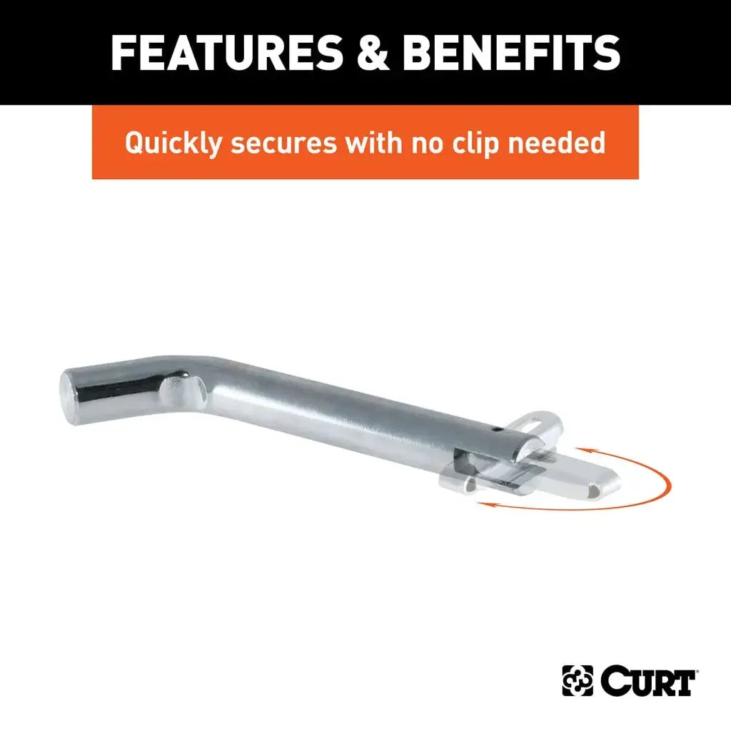 CURT 21551 5/8" Swivel Hitch Pin (2" Receiver, Chrome, Packaged) - View 5