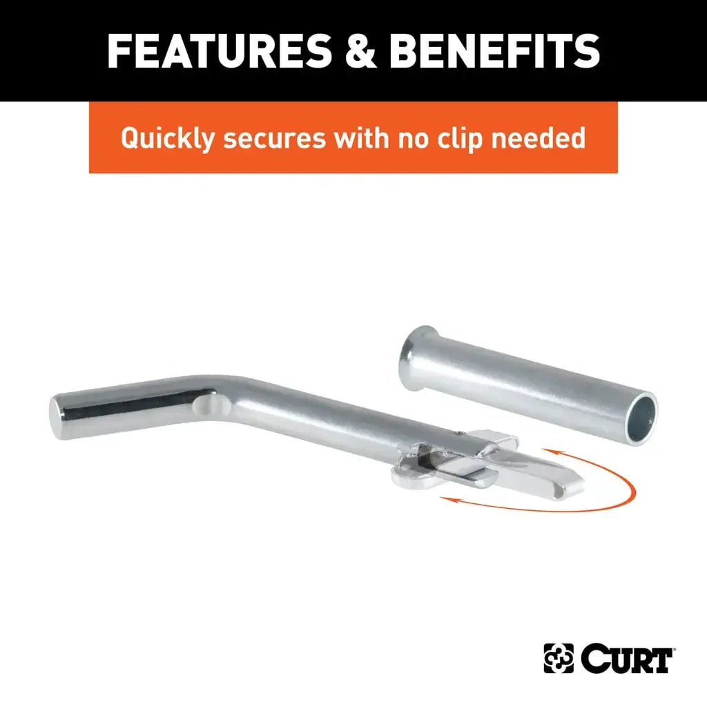 CURT 21561 1/2" Swivel Hitch Pin with 5/8" Adapter (1-1/4" or 2" Receiver, Zinc, Packaged) - View 5