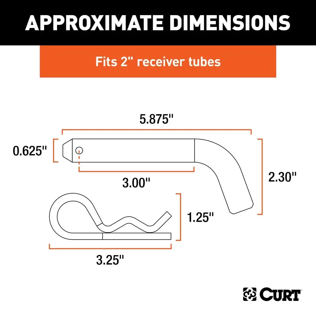 CURT 21579 5/8" Hitch Pin (2" Receiver, Black, Packaged) - View 3