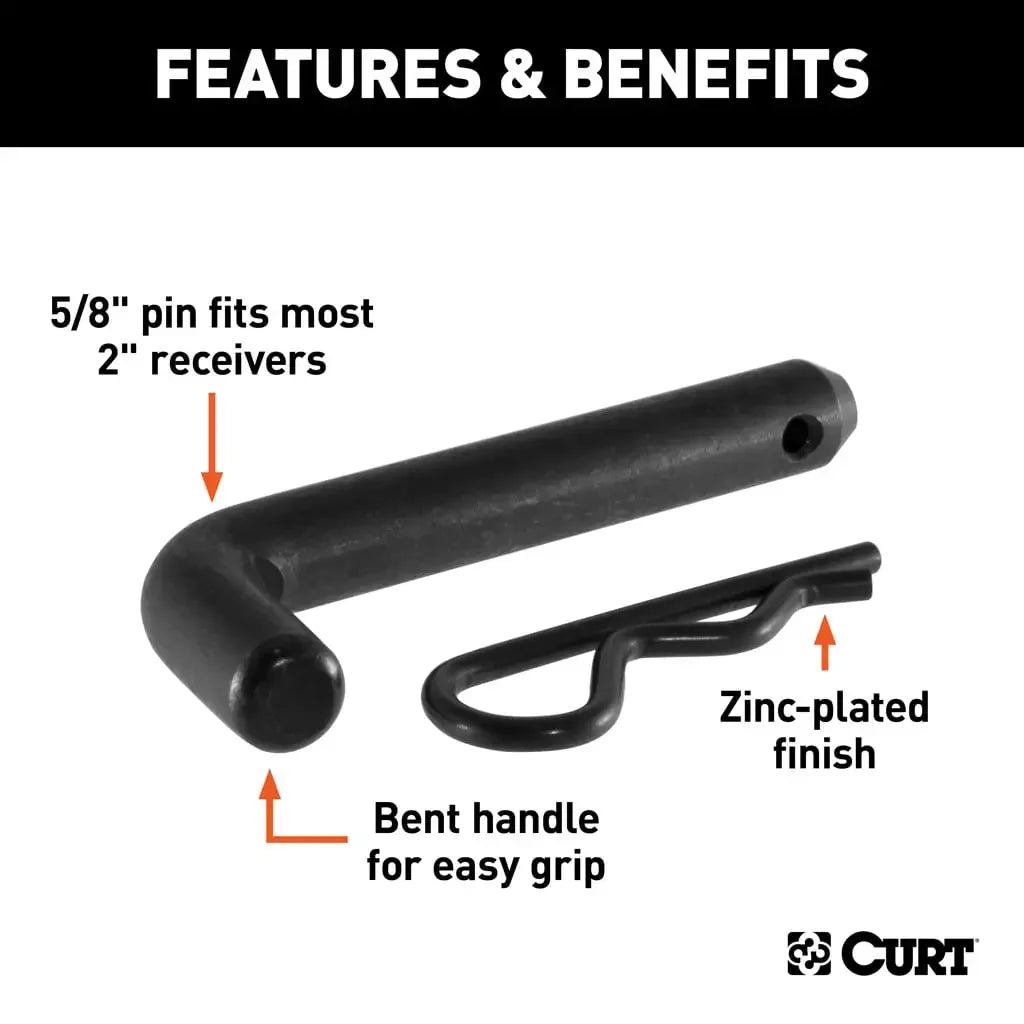 CURT 21579 5/8" Hitch Pin (2" Receiver, Black, Packaged) - View 4