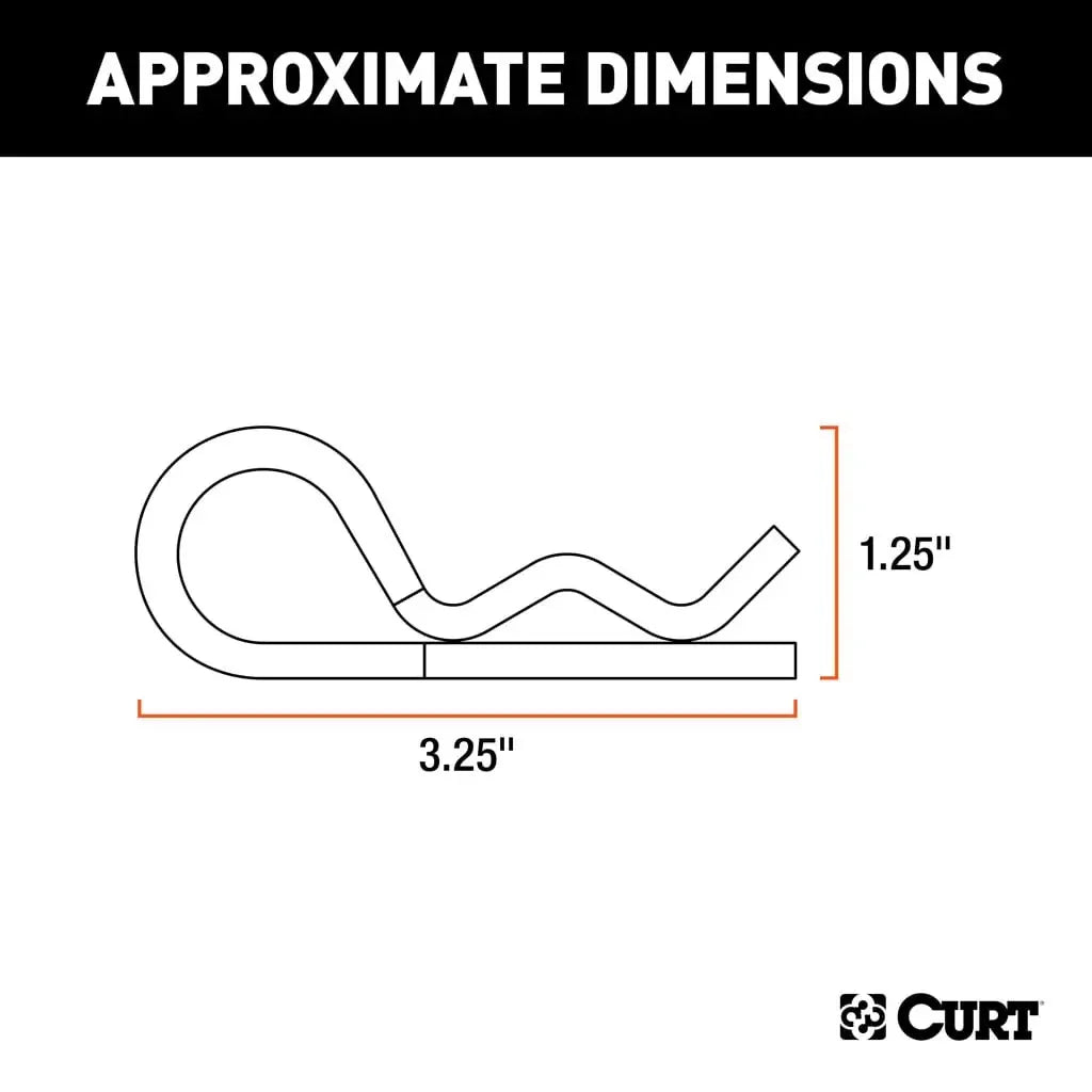 CURT 21600 Hitch Clip (Fits 1/2" or 5/8" Pin, Zinc) - View 2