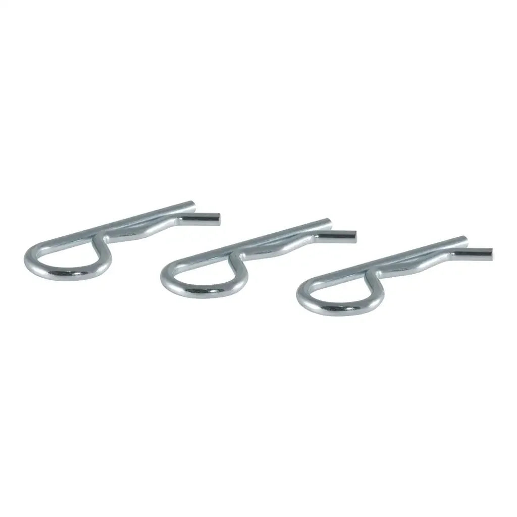 CURT 21602 Hitch Clips (Fits 1/2" or 5/8" Pin, Zinc, 3-Pack) - View 1