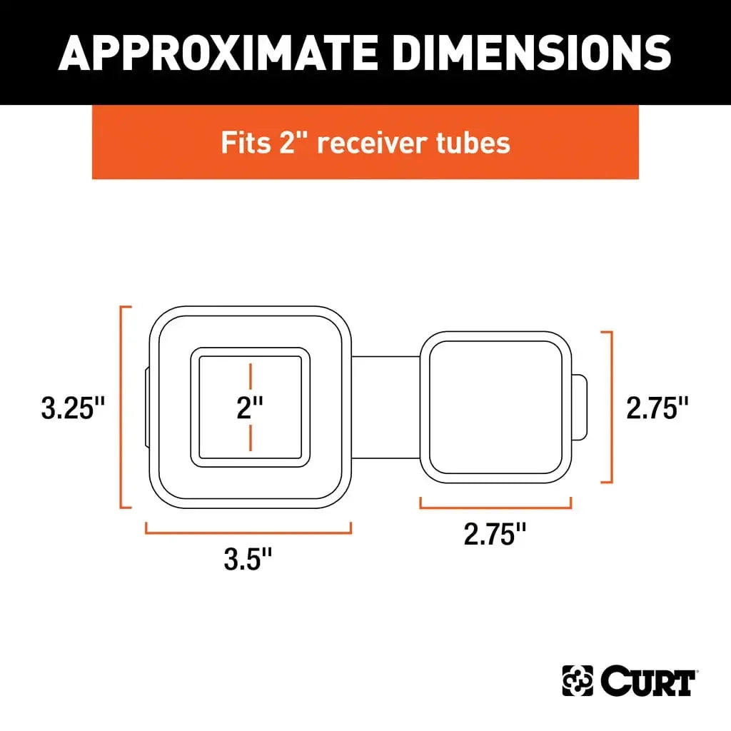 CURT 21728 2" Rubber Hitch Tube Cover with 4-Way Flat Holder (Packaged) - View 3