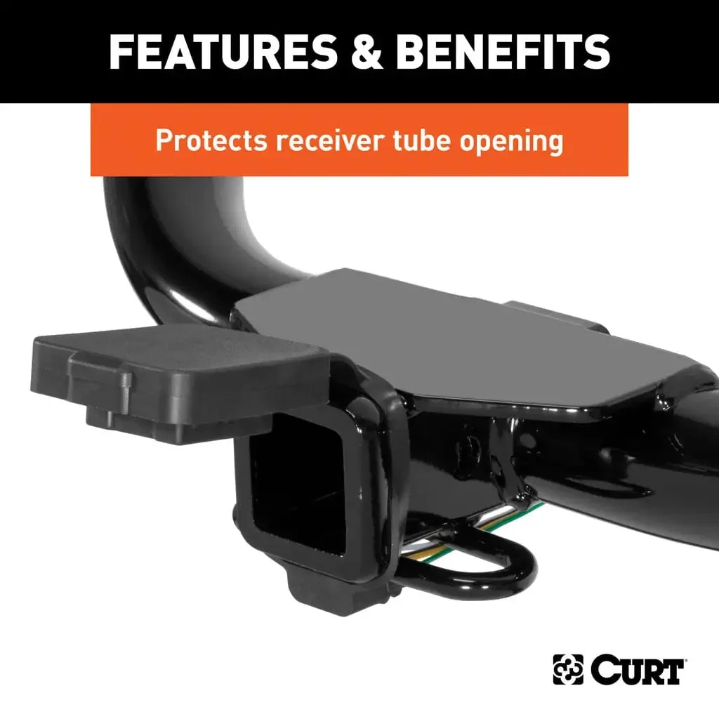 CURT 21728 2" Rubber Hitch Tube Cover with 4-Way Flat Holder (Packaged) - View 5