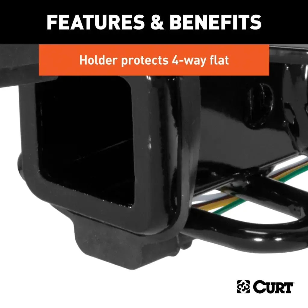 CURT 21728 2" Rubber Hitch Tube Cover with 4-Way Flat Holder (Packaged) - View 6
