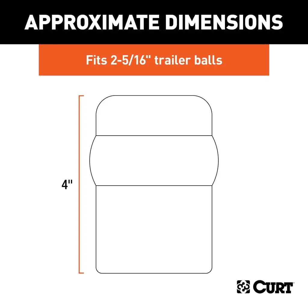 CURT 21810 Trailer Ball Cover (Fits 2-5/16" Balls, Black Rubber) - View 2