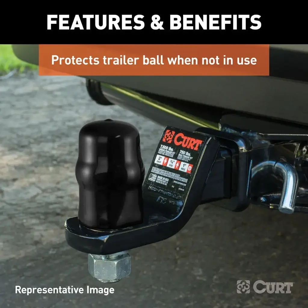 CURT 21810 Trailer Ball Cover (Fits 2-5/16" Balls, Black Rubber) - View 4