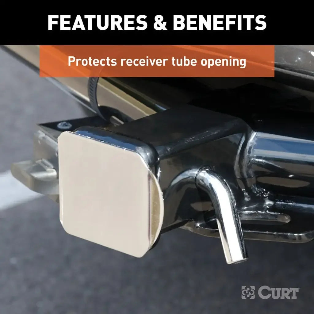 CURT 22171 2" Chrome Plastic Hitch Tube Cover (Packaged) - View 5