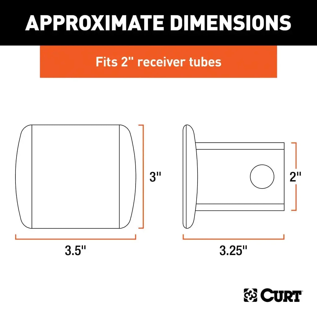 CURT 22181 2" Black Plastic Hitch Tube Cover (Packaged) - View 3