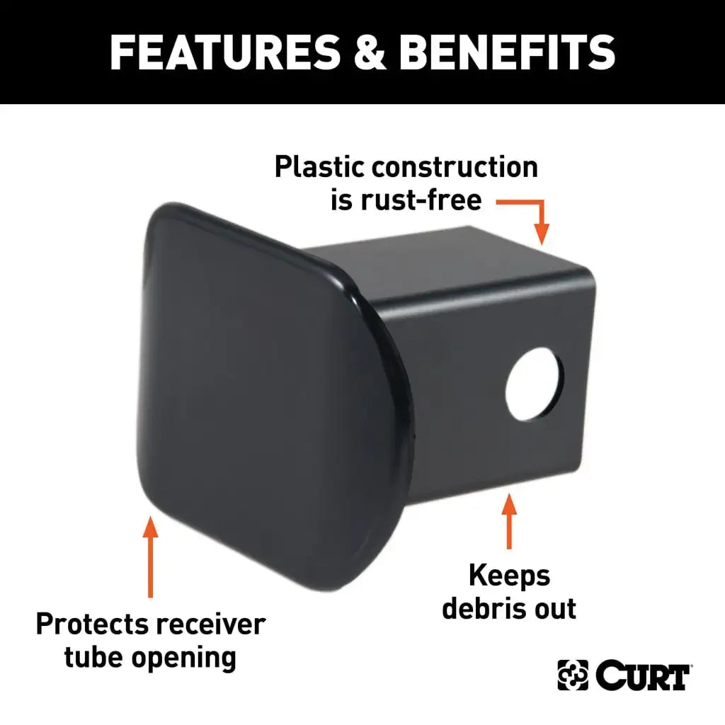 CURT 22181 2" Black Plastic Hitch Tube Cover (Packaged) - View 4