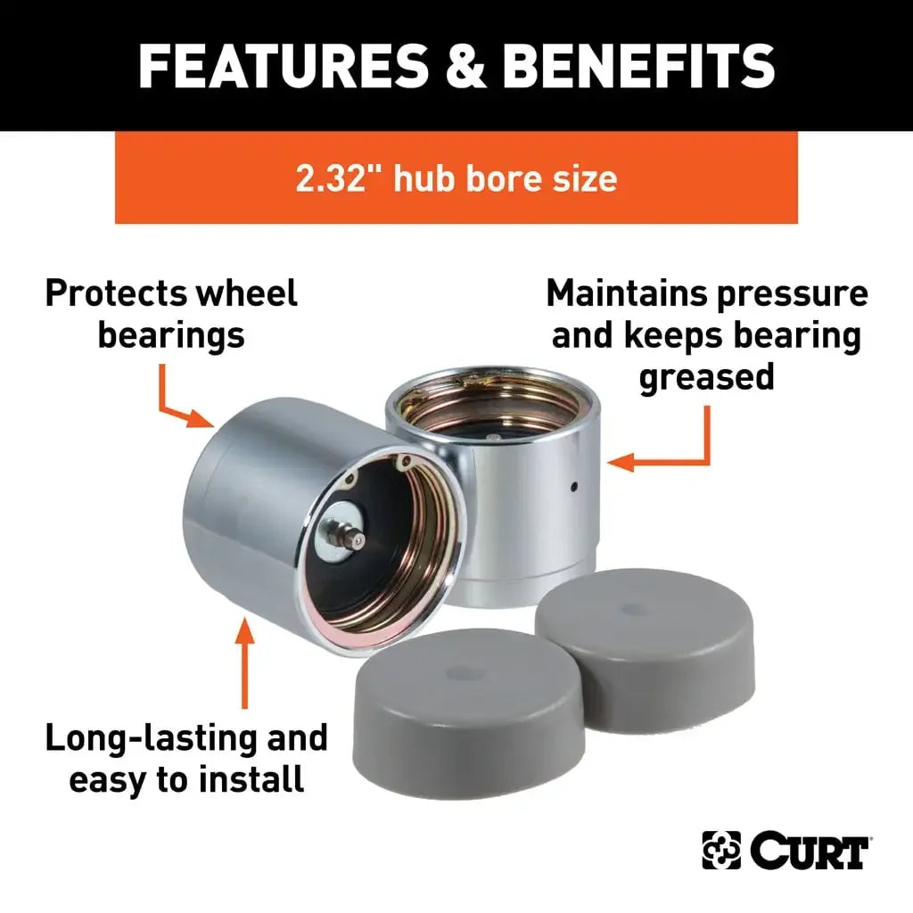 CURT 22232 2.32" Bearing Protectors & Covers (2-Pack) - View 3