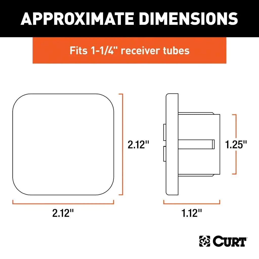 CURT 22271 1-1/4" Rubber Hitch Tube Cover - View 2