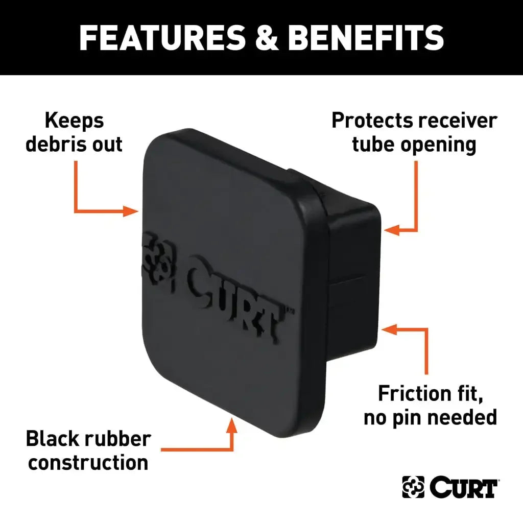 CURT 22271 1-1/4" Rubber Hitch Tube Cover - View 3
