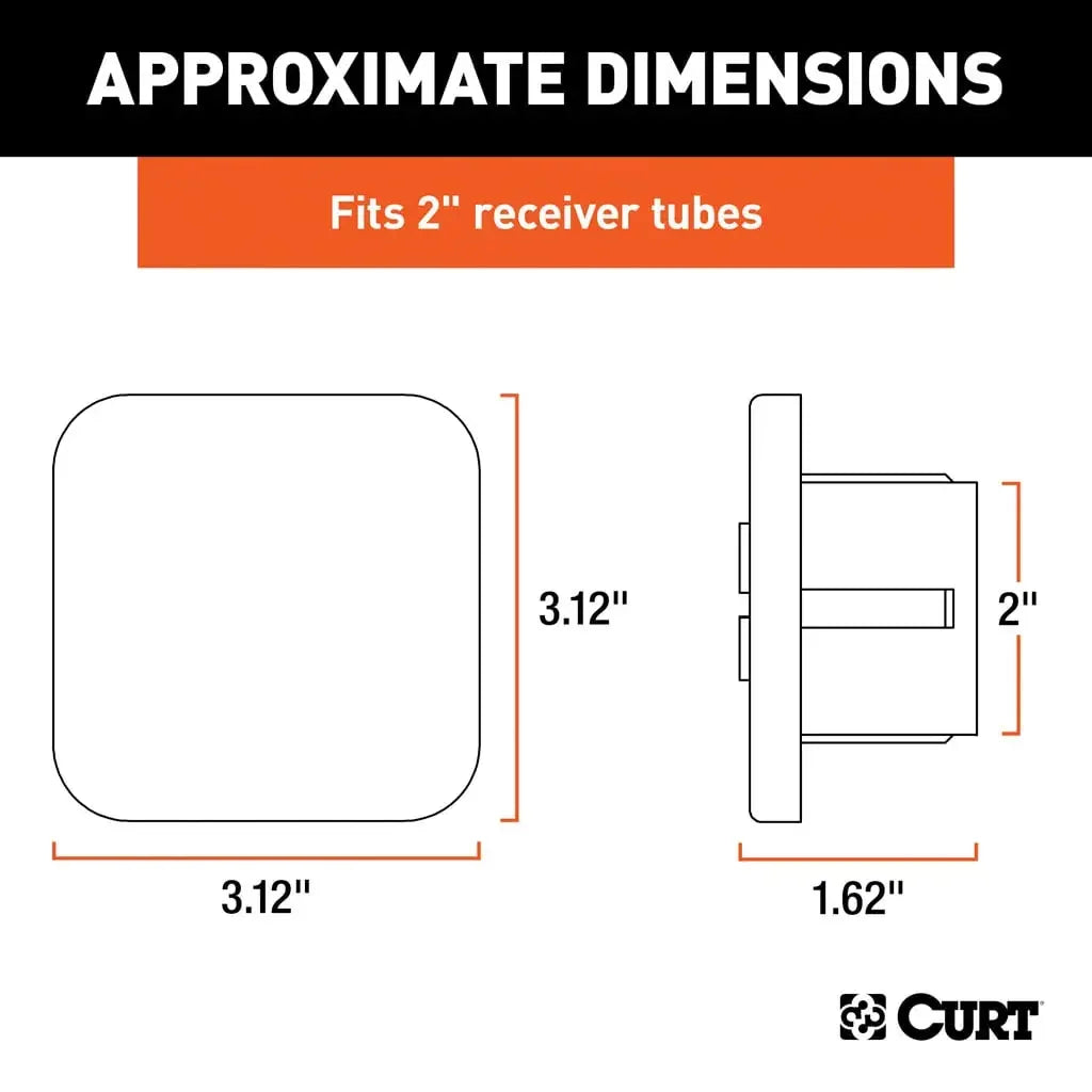 CURT 22276 2" Rubber Hitch Tube Cover (Packaged) - View 3