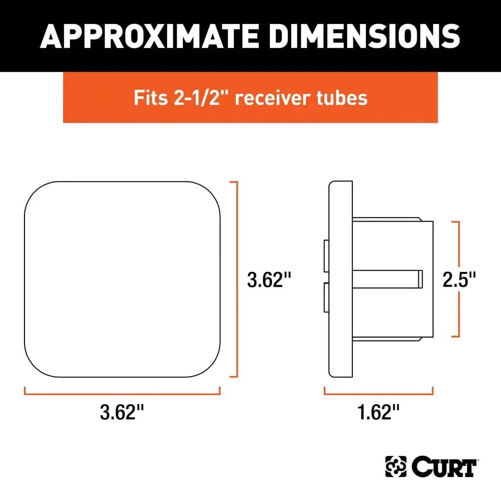 CURT 22277 2-1/2" Rubber Hitch Tube Cover - View 2