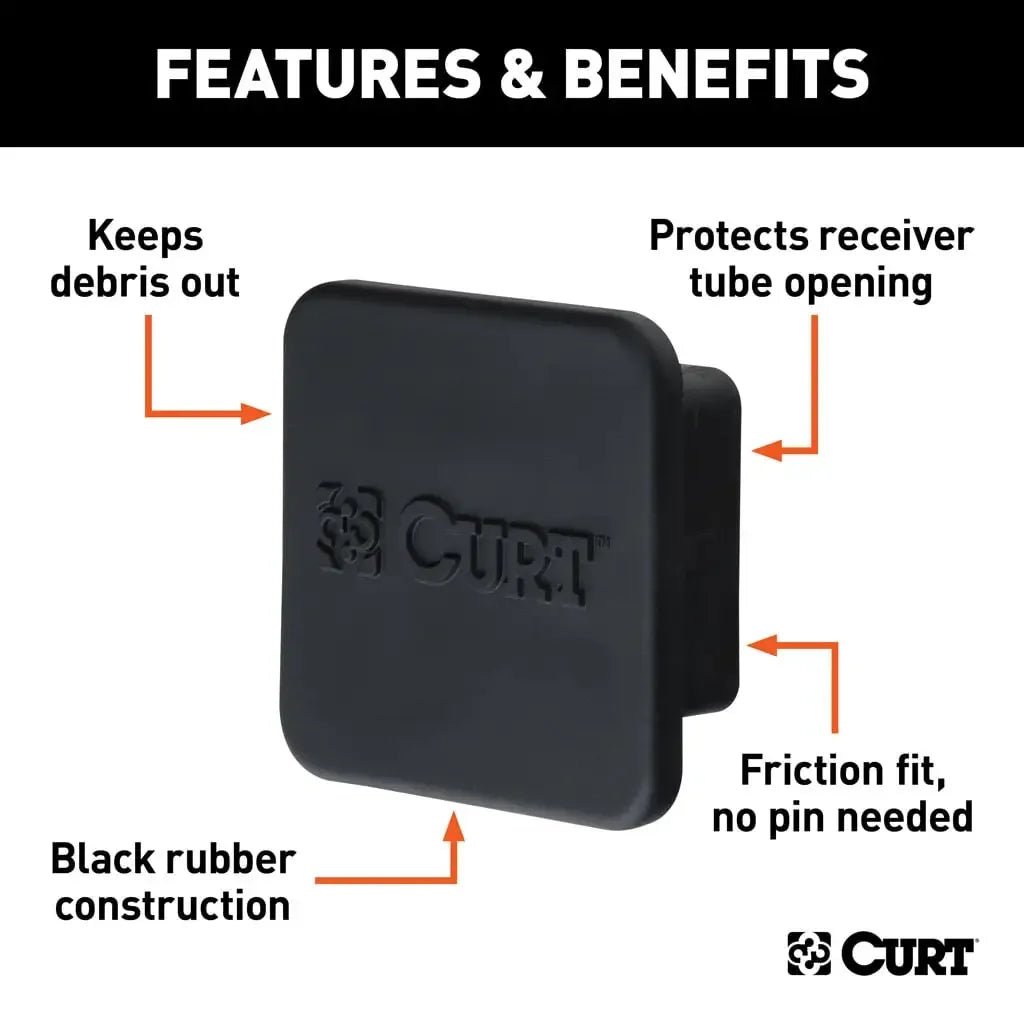 CURT 22277 2-1/2" Rubber Hitch Tube Cover - View 3