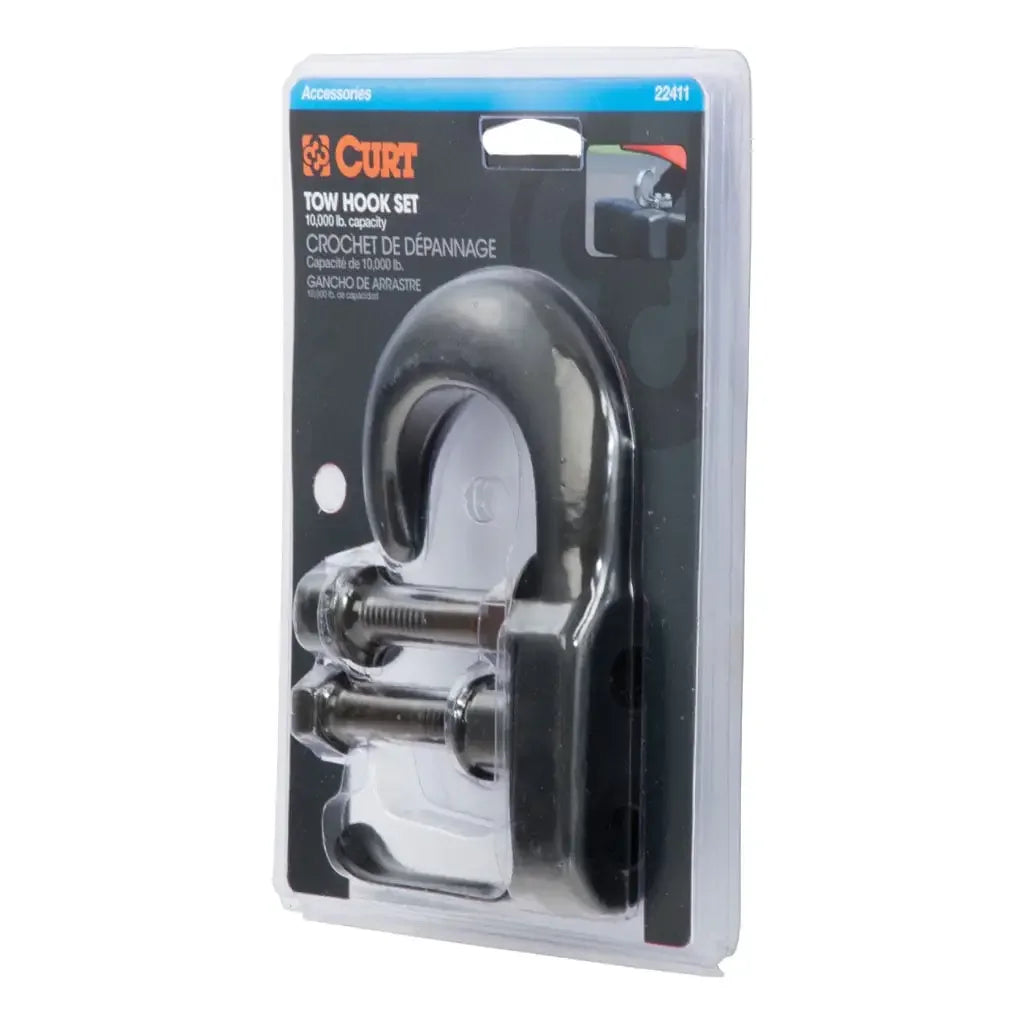 CURT 22411 Tow Hook with Hardware (10,000 lbs., Black) - View 6