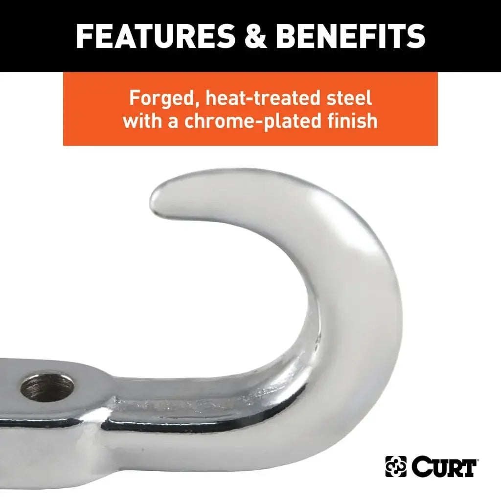 CURT 22420 Tow Hook (10,000 lbs., Chrome) - View 4