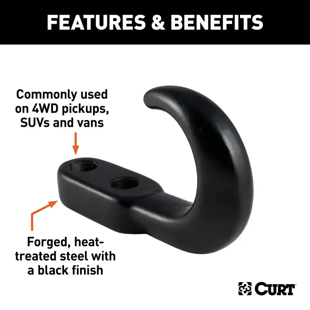 CURT 22430 Tow Hook (10,000 lbs., Black) - View 3
