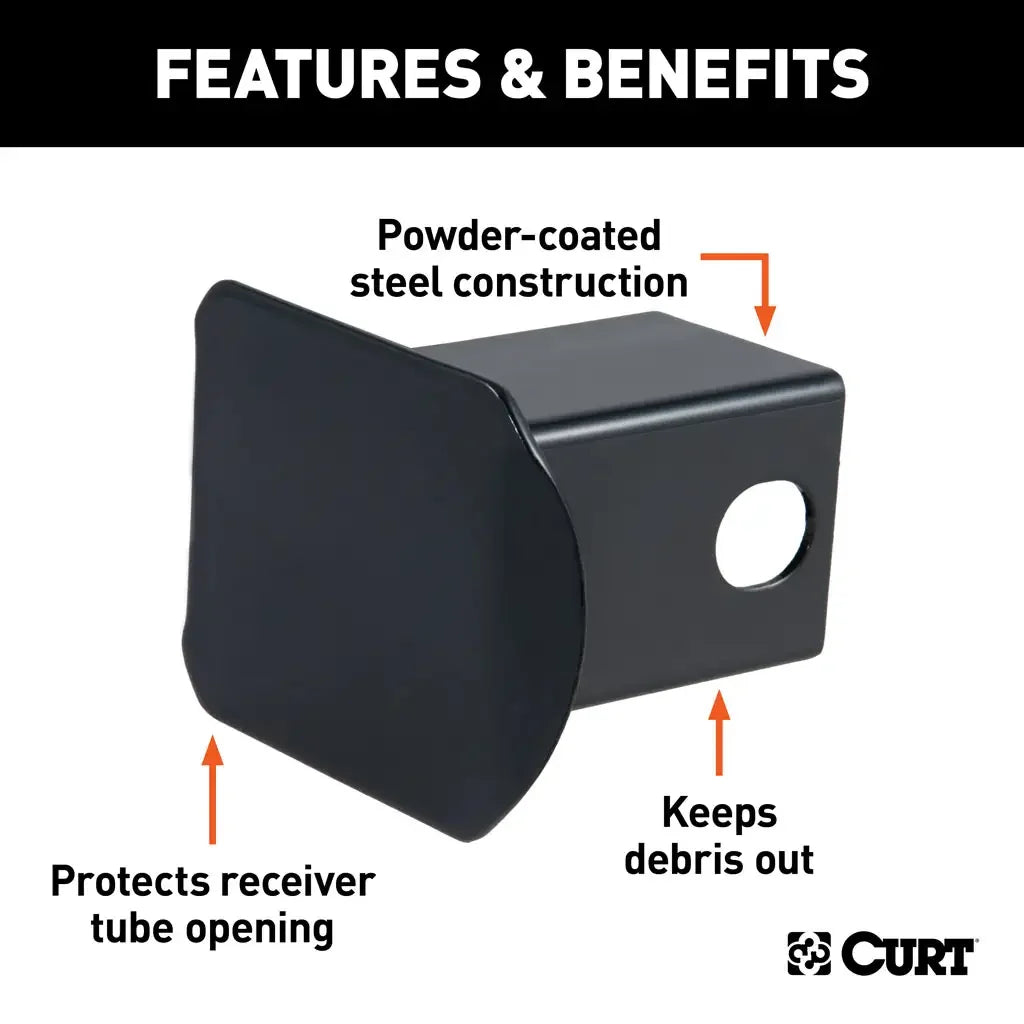 CURT 22750 2" Black Steel Hitch Tube Cover - View 3