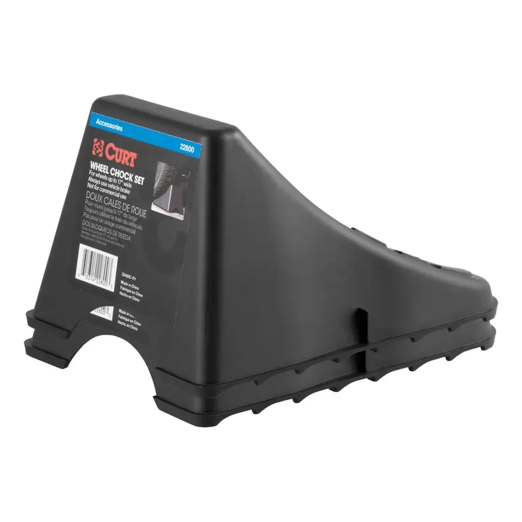 CURT 22800 Wheel Chock Set (Up to 17" Wide Wheels) - View 6