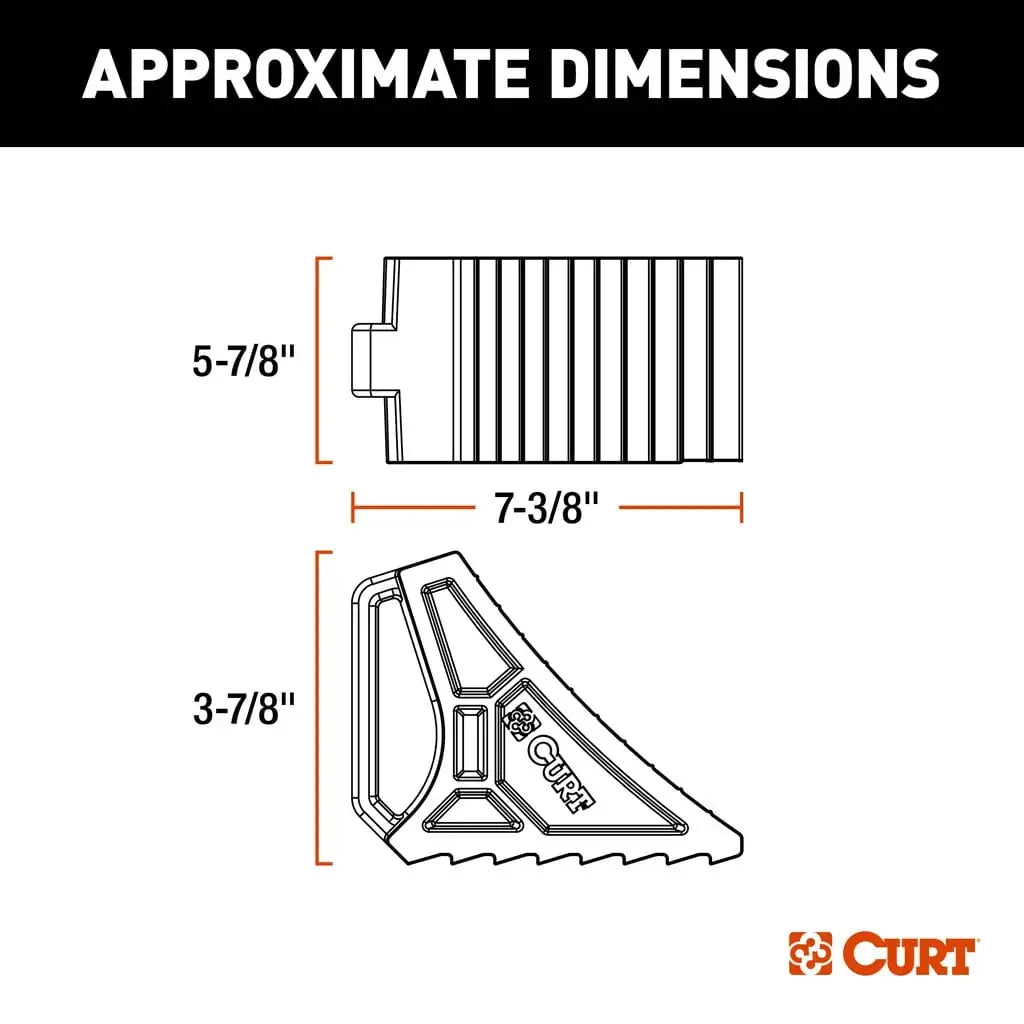 CURT 22803 HD Wheel Chock with Mounting Bracket - View 2