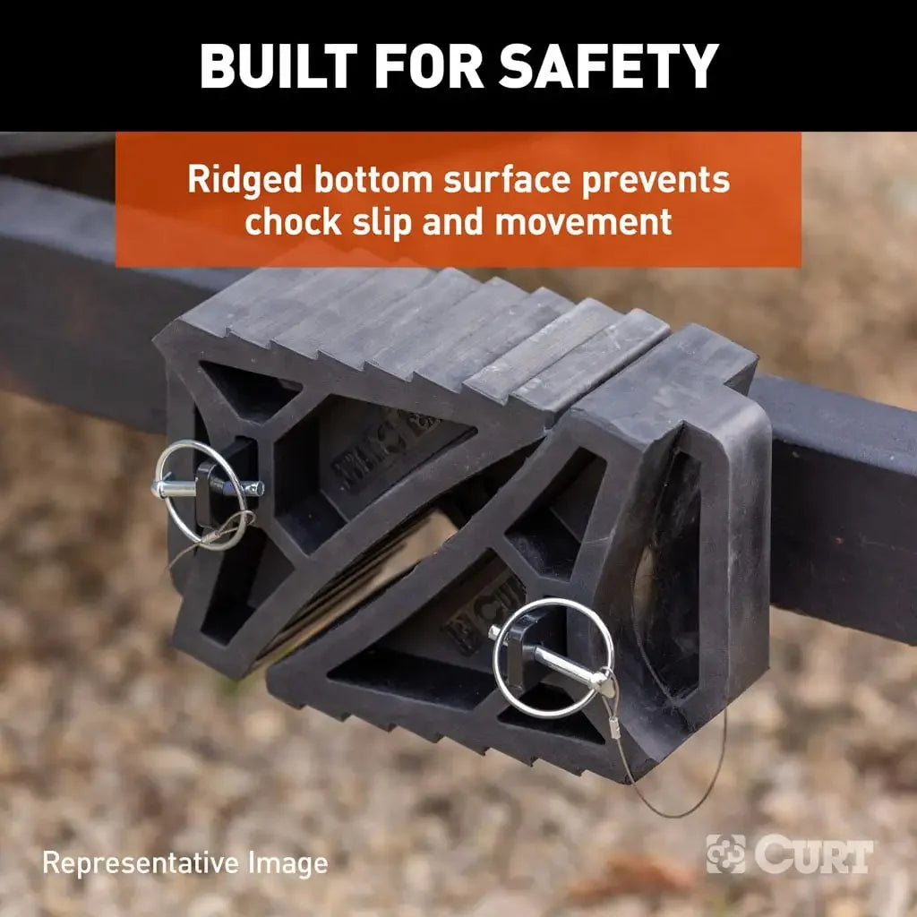 CURT 22803 HD Wheel Chock with Mounting Bracket - View 6