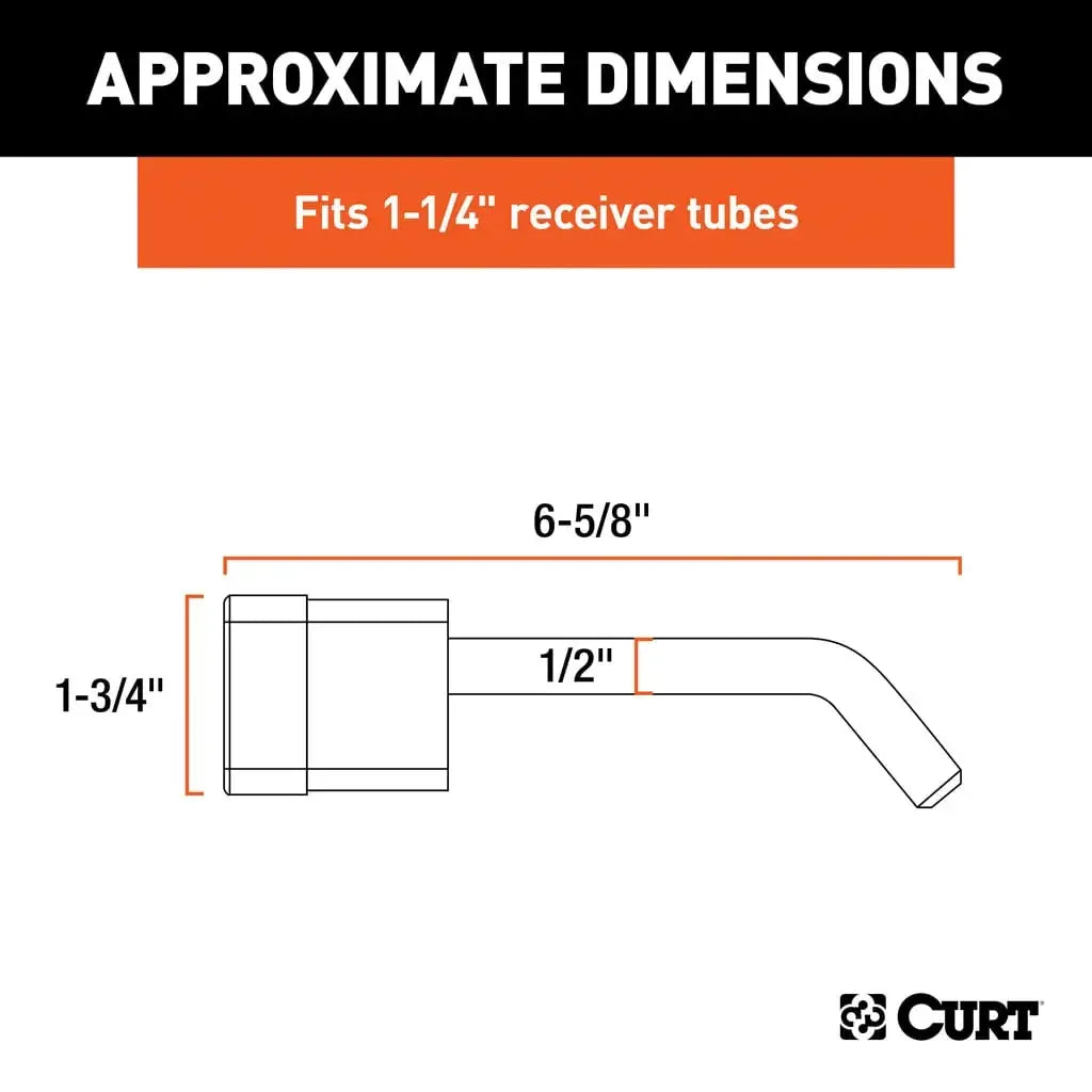 CURT 23020 1/2" Hitch Lock (1-1/4" Receiver, Deadbolt, Chrome) - View 2