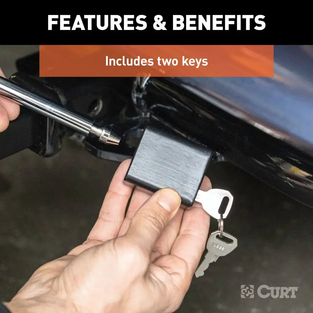 CURT 23020 1/2" Hitch Lock (1-1/4" Receiver, Deadbolt, Chrome) - View 7