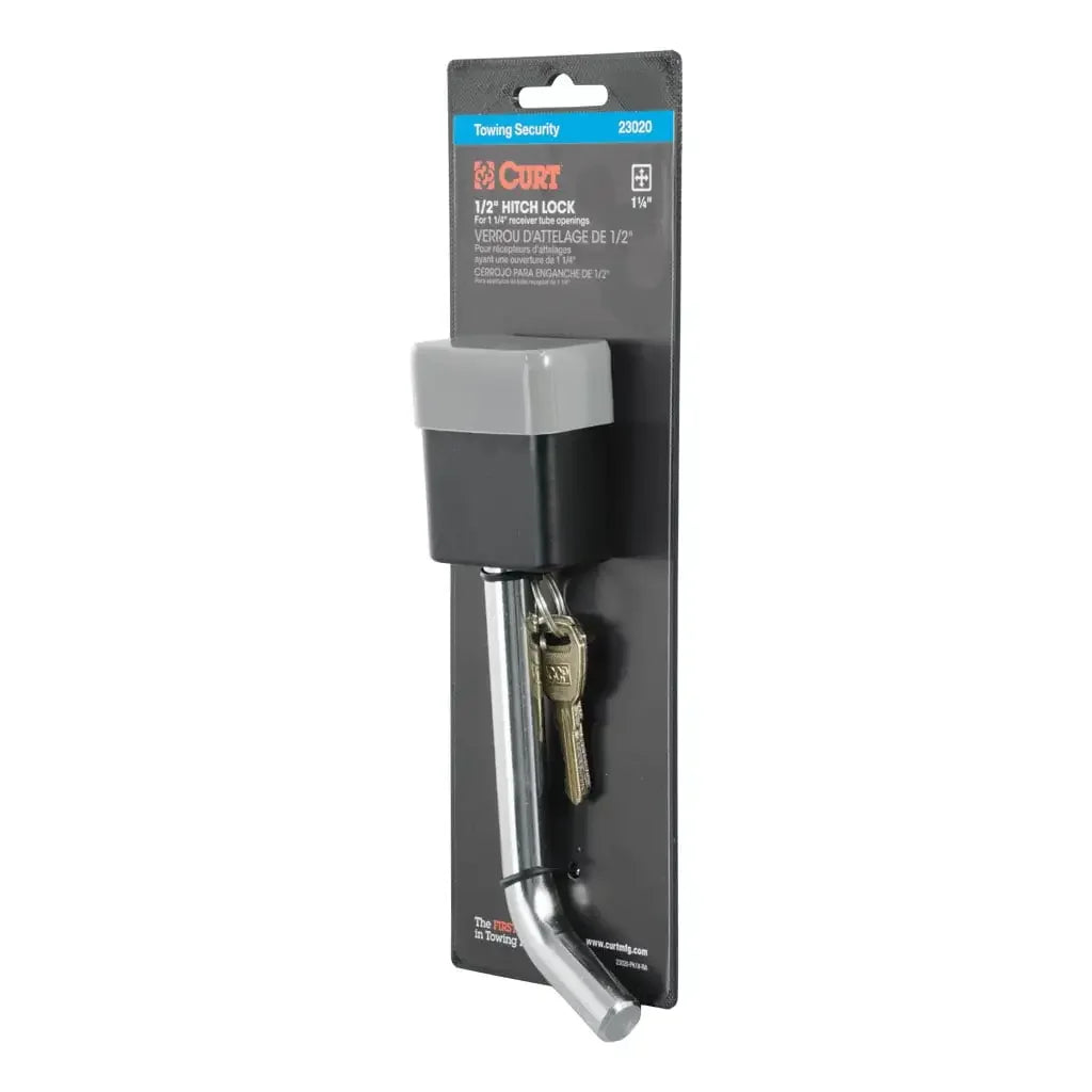 CURT 23020 1/2" Hitch Lock (1-1/4" Receiver, Deadbolt, Chrome) - View 8